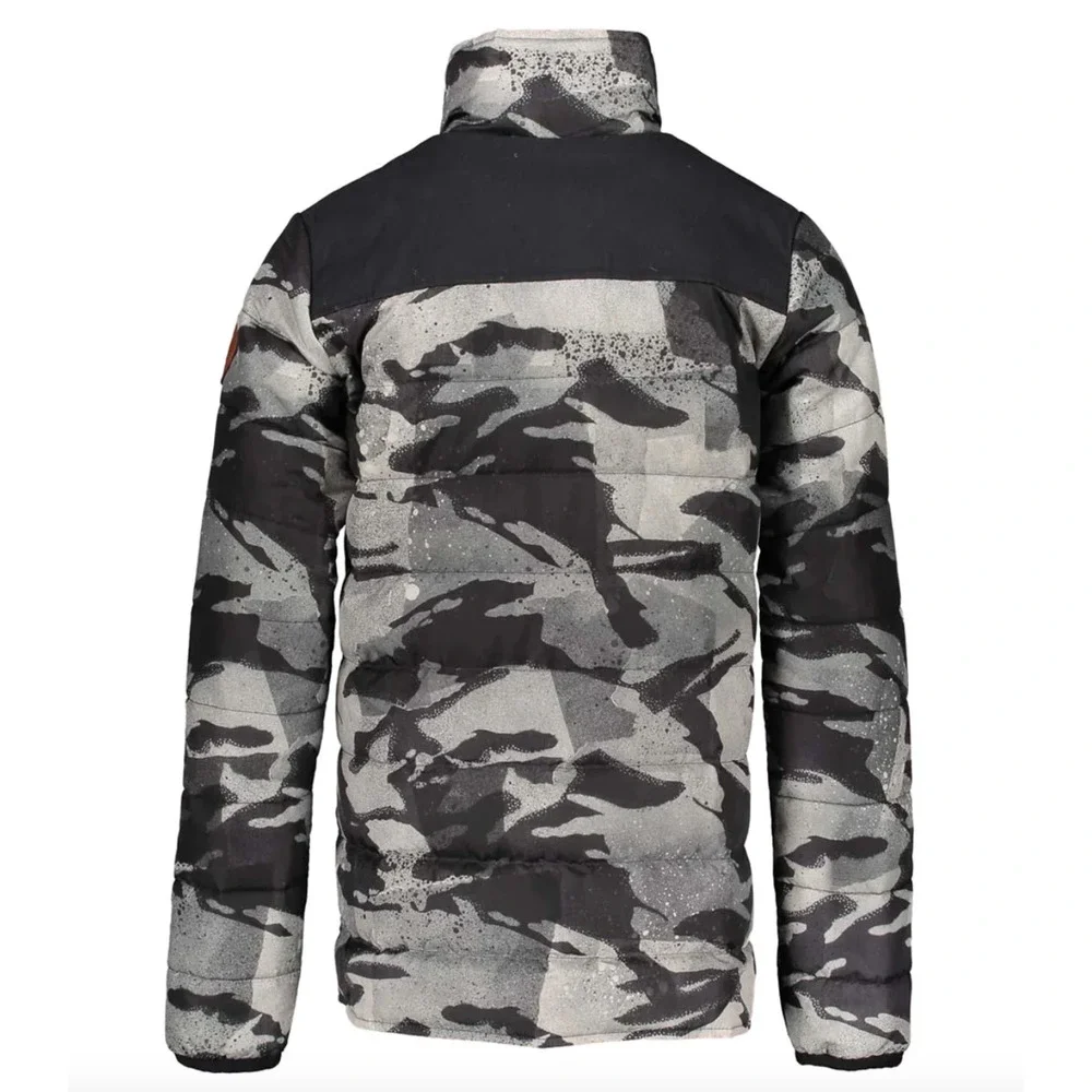 NEW OBERMEYER BOY'S BLACK ROGUE CAMO BENNETT DOWN JACKET COAT SZ LARGE L